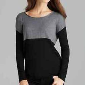 Black & grey color block striped sweater cashmere